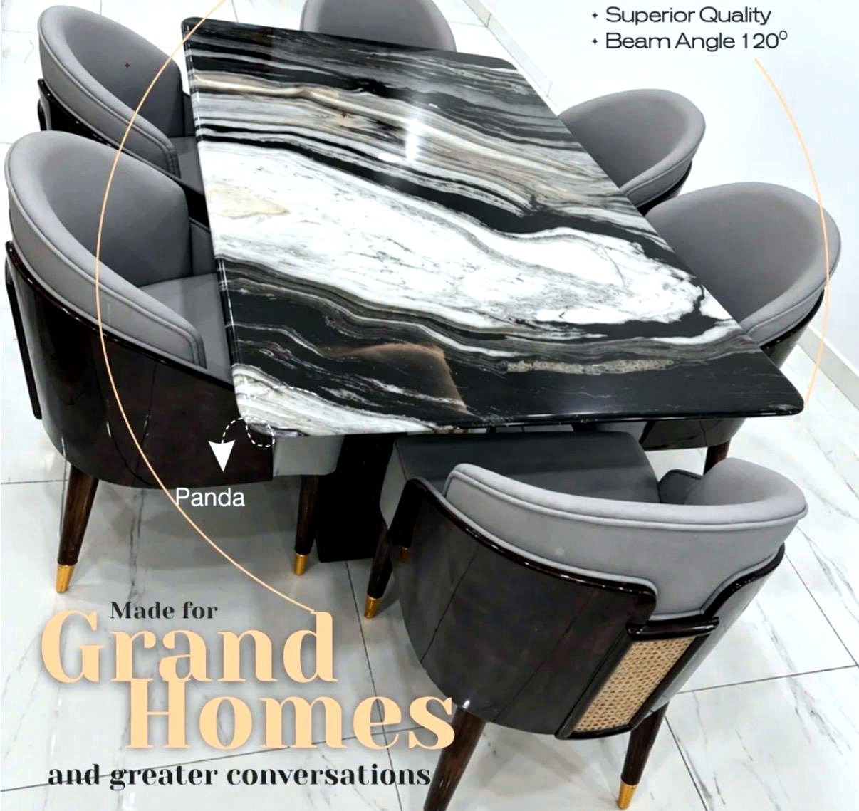 Panda marble dining table