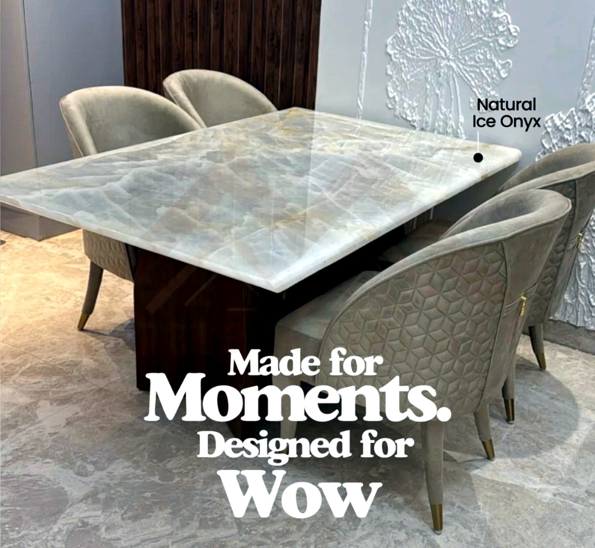 Aura Natural Ice Onyx Table - Natural Ice Onyx